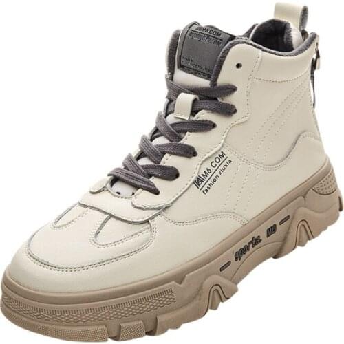 High Top Sneakers Women Genuine Cow Leather Platform Shoes Chaussure Femme Double Zipper Ladies Shoes Handmade White Footwear