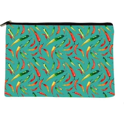 Women Chilli pattern Printed Make up bag Fashion Women Cosmetics Organizer Bag for Travel Colorful Storage Bag for Lady Bag
