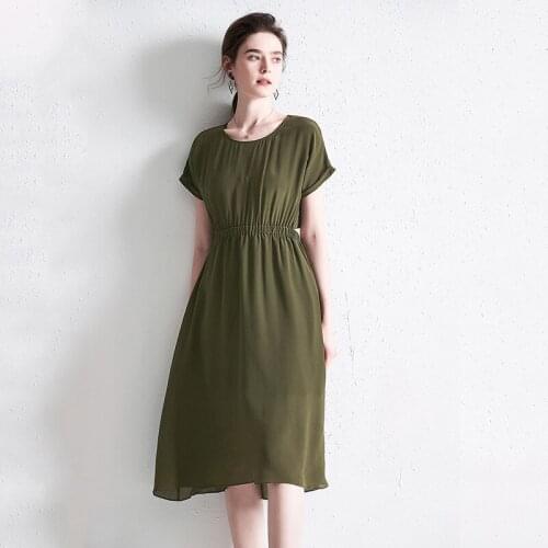 Women Silk 2020 200% Elegant Beach Red Dress Midi Sexy Party Dresses Korean High Quality Vestidos De Verano Fsz-22025 KJ