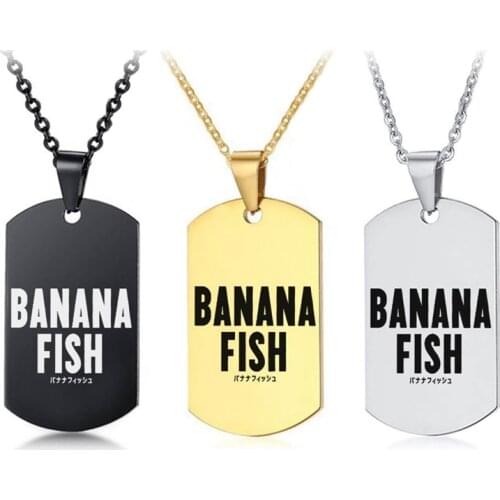 1pc Anime Banana Fish Pattern Necklace 3 Colors Banana Fish Pendant Necklace for Anime Fan Collective Gift Unisex Jewelry