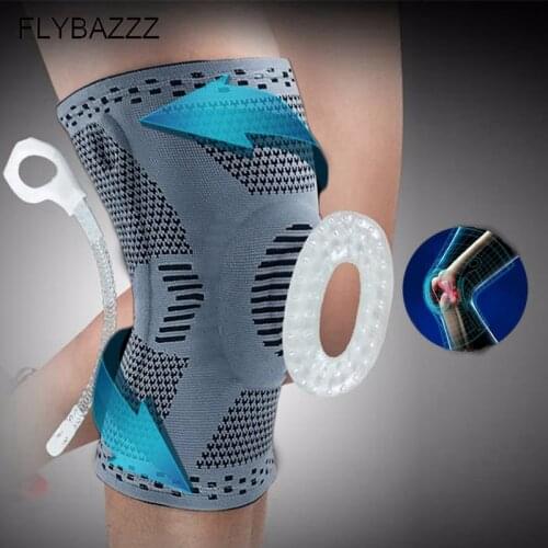 1 Piece knee brace support Silicone Spring Sports Knee Protector Pad Basketball Knitted Compression Elastic Knee Sleeve Support