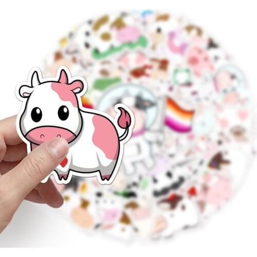 10/50PCS Children Cartoon Cute Cute Cow Stickers Refrigerator Computer Mobile Phone Water Cup Graffiti Stickers
