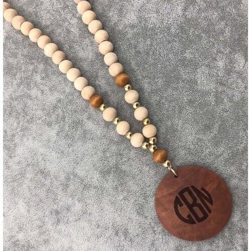 100pcs/lot Women Exquisite Necklace Wood Bead Pendant Female Gift Jewelry High Quality Accessories