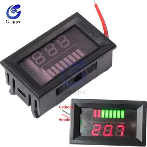 12V ACID Lead Lead-acid Battery Charge Level Indicator Digital Battery Tester Lithium Battery Capacity Meter LED Voltmeter Dual