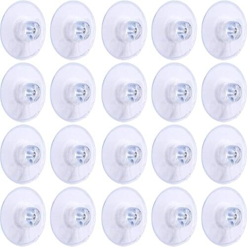 20Pcs Without Reusable Suction Cup Hook 45mm Transparent Clear Mushroom Suction Cup Plastic Sucker Pads For Glass 45mm