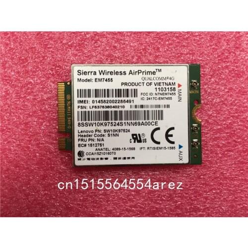 4G LTE WWAN CARD for Sierra Wireless Airprime EM7455 GOBI6000 For Lenovo thinkapd X270 T470 T470S T470P P51 P71 sw10k97524