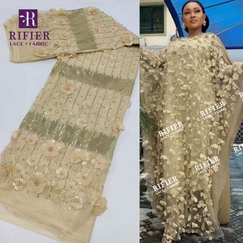 5 Yards Jacquard Style Beads Net Lace With Embroidered For Korea French Wedding Party Dresses Sequined Net Tulle Laces Fabric