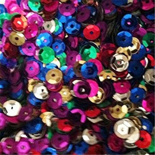 50g (approx 5000 pcs) Rainbow Mix 7mm Sequins. Ideal for sewing, crafts, wedding, scrapbook, cards, pictures, decoration AA7961