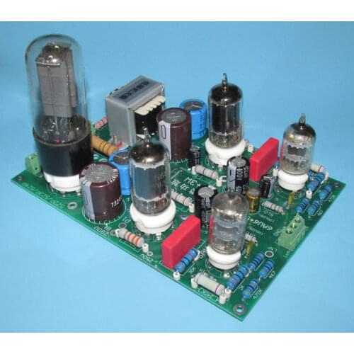 6AU6(6J4)+5686 single-ended Class A stereo tube amplifier finished board JCDQ149G, 5Z2P tube rectifier