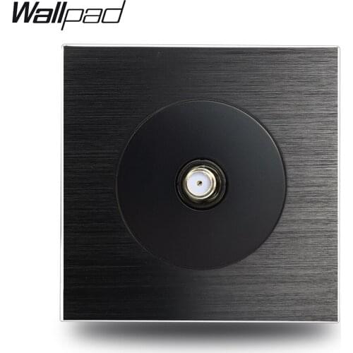 L6 Black Brushed Aluminum Antenna Satellite Socket Computer Internet Wiring Outlet EU Standard