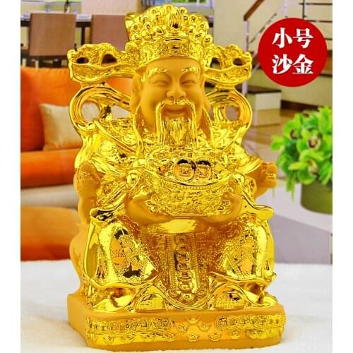 The God of wealth, Mammon Sculpture, Plutus statue, open light, lucky Buddha, Feng Shui, ornaments, decorations figurine