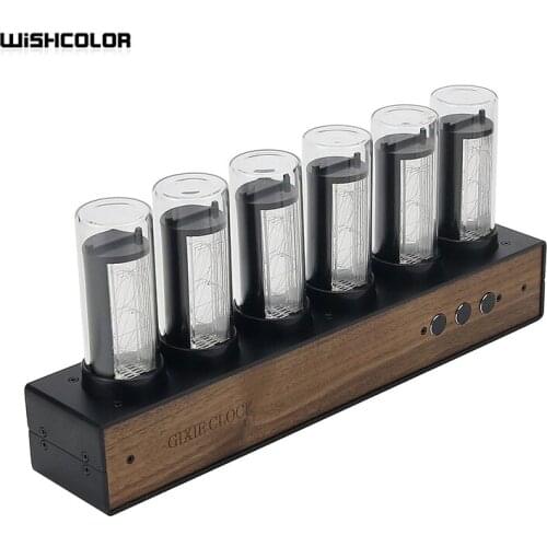 Wishcolor New GIXIE CLOCK RGB Quasi-Glow Tube Clock Creative Clock Red/Black/Silver Color Optional