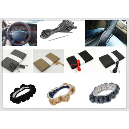 Auto parts soft fiber leather braided steering wheel cover for Tesla Suzuki Isuzu Daihatsu Aston Martin Volvo Mazda