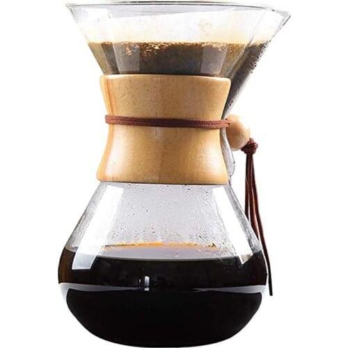 1000ML Cafetera Coffee Pots With Stainless Steel Filter Heat Resistant Glass Turkish Coffee Pot Brewer Counted Coffee Kettle