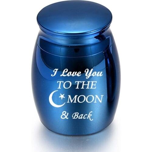 Cremation Urns,Ashes Holder Small Keepsake,I Love You to the Moon and Back Memorial Mini Urn Funeral Urn Pendant