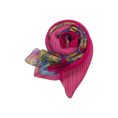 HOT SELLING Miyake fold fashion print new shawl scarf dual purpose Soft silk scarf shawl Japanese scarf IN STOCK