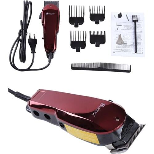 Mens Hair Clipper Professional Corded Trimmer Haircut Machine Shaver Hair Cutting 10W EU Plug W/ 3mm 6mm 10mm 13mm Limit Combs