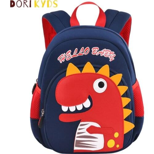 DORIKYDS 2 Sizes Fashion Dinosaur Childrens Backpack 3D Cartoon Toddler Kindergarten School Bags Boys Girls Backpacks