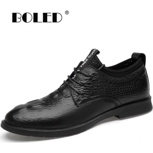 British Style Genuine Leather Shoes Men Dress Shoes Flats Soft Men Oxfords High Quality Business Wedding Shoes