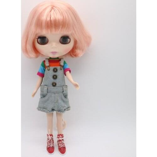 Nude blyth dolls pink hair factory doll short 20189