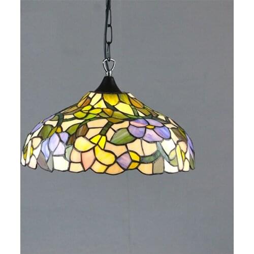 OUFULA Tiffany Pendant Light Contemporary LED Creative Colorful Lamp Fixtures For Home Dining Room