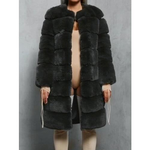 Plush Teddy Bear Fur Coat Russian Sexy Plus Size Faux Suede Fur Jacket Thick Fashion Luxury Women Winter Long Coat Fluffy