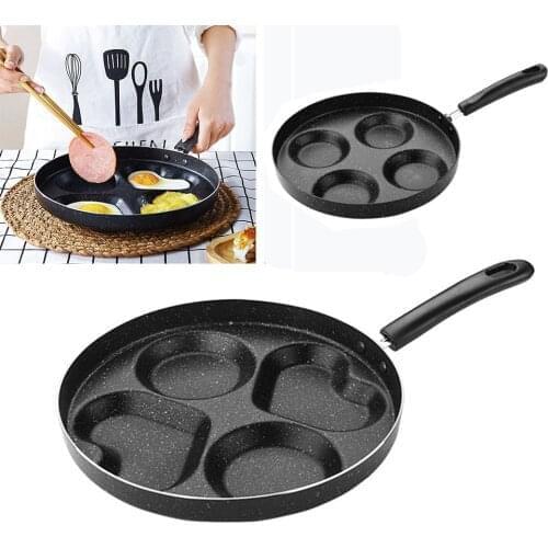 Four-hole NonStick Omelet Pan Frying Pan Egg Ham Pancake Steak Pan Cooking Egg Ham Pans Breakfast Maker Cookware Parts
