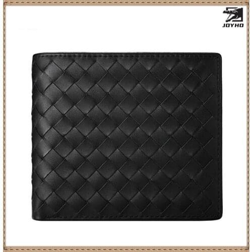 Casual Mens Wallets hand-woven Luxury Wallet Men Leather Slim Bifold Short Purses Money Credit Card Holder Business Male Purse