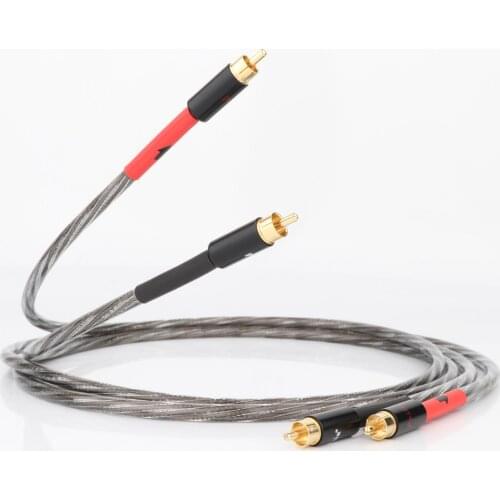 Preffair Hi-End 4cores Silver Plated Signal Line RCA to RCA audio cable with Gold Plated RCA plug audio Hifi Interconnect cable