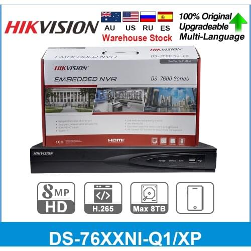 Hikvision NVR DS-7604NI-Q1/4P DS-7608NI-Q1/8P 4/8CH POE NVR 4MP H.265+ 1 SATA for POE IPC Security Network Video Recorder