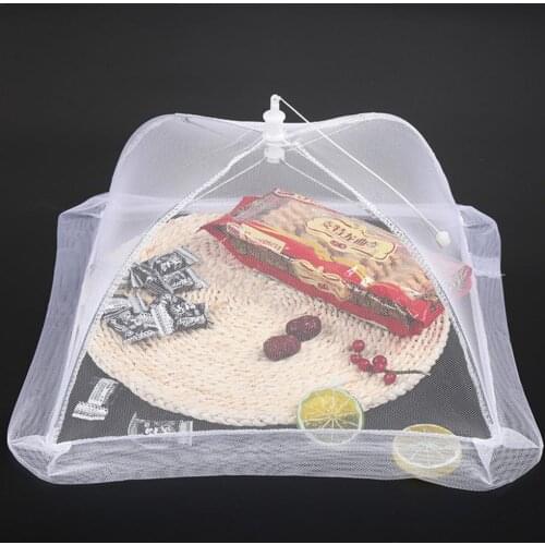 Foldable Table Food Cover Umbrella Style Pop-Up Mesh Screen Food Cover Tent Reusable Picnic Food Covers Anti Fly Mosquito