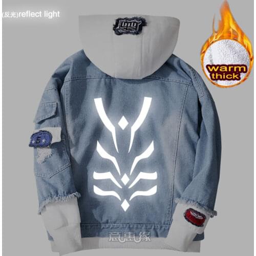 Toaru Majutsu no Index Hoodie Accelerator Cosplay Coat Denim Jacket for Men Winter Women Jeans Outerwear Warm Loose Sweatshirts