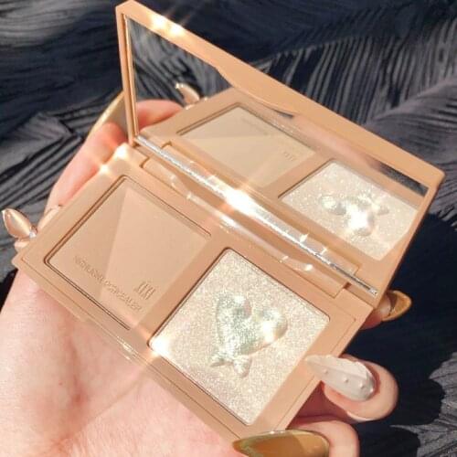 1PC Fragmented Diamond High Light Blush All-in-one Palette Pearly Shiny Peach Milk Tea Eye Shadow Cosmetics Dropshipping TSLM1