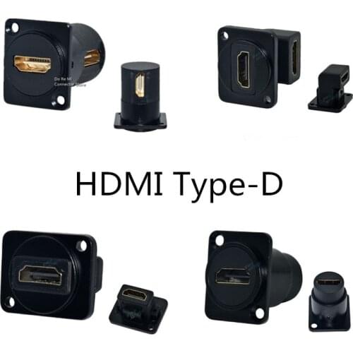 1PC D Type Chassis Connector, D Female Socket Panel Mounted Connector HDMI-Compatible Straight docking module