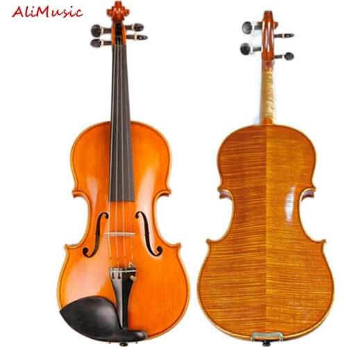 100% Master Hand-made Violin Europe Stripes Maple Violino Customized Antique Professional Violon strings Violines Skrzypce