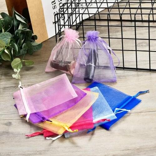 100Pcs Organza Bags Party Gift Bags 9 X 12Cm, Organza Pouches Wedding Favour Bags,Small Candy Jewellery Bags(Multicolor)