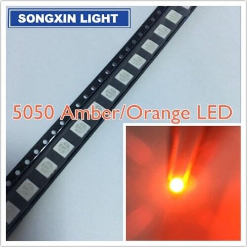 1000 pcs 5050 SMD LED Orange 3-CHIPS PLCC-6 Ultra Bright SMT LED CHIP Emitting Diodes Lamp Bead For DIY Electronic Components