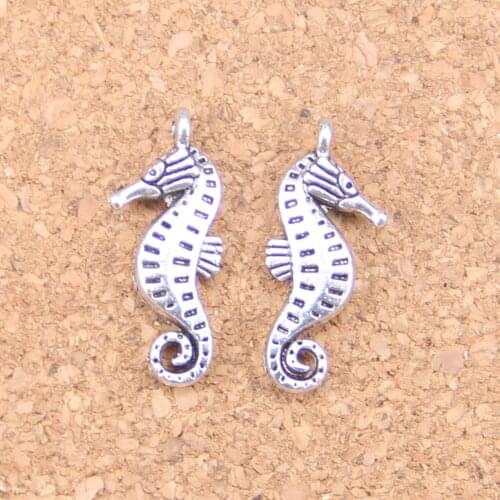 20pcs Jewelry Charms double side seahorse hippocampus 22x8mm pendant,Vintage Tibetan Silver,DIY bracelet necklace