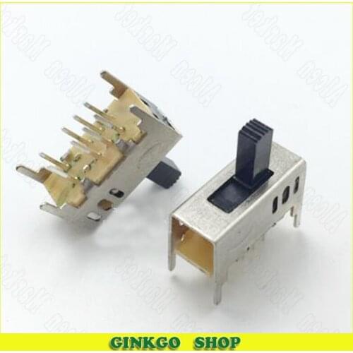 200pcs/lot SS23D03 Small Toggle Switch 8 Pin 3 Switch-zoom 2P3T Slide Switch With Bracket Handle Length 5MM