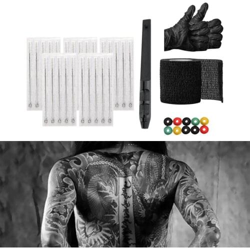 3D Hand Poke Pen DIY Hand Poke & Stick Kit for Artist (Black)