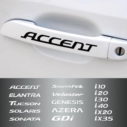 4PCS Car Wiper Door Handle PVC Stickers For hyundai Accent Elantra Tucson Solaris Auto Decor Reflective Decals Car Accessories