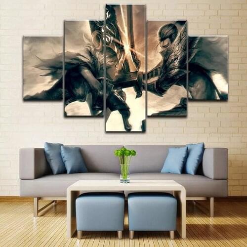 League Of Legends Game 5 Pieces Battle Of Fate Paintings Canvas Wall Art Home Decor Living Room Modern Home Decor Picture