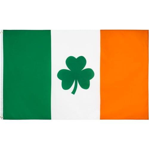 90x150 CM Saint st Patricks Day Clover Ireland Shamrock Flag for Decoration
