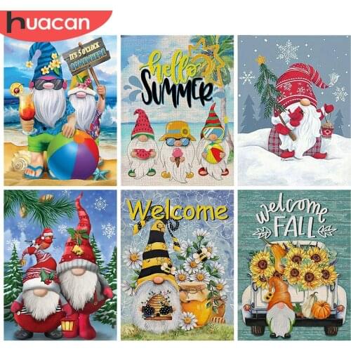 HUACAN 5d Diamond Painting Christmas Santa Claus DIY Diamond Embroidery Cross Stitch Sunflower Needlework Wall Art