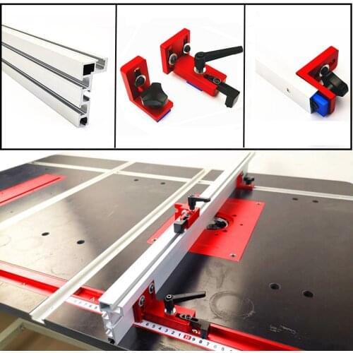 60/80cm Aluminium Profile Fence 75mm Height with T-tracks and Sliding Brackets Miter Track T-track Stop Woodworking DIY Tool