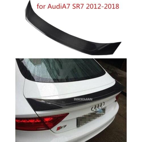 Carbon Fiber Car Rear Wing Trunk Lip Spoilers Fits For Audi A7 S7 RS7 Spoiler 2012-2018