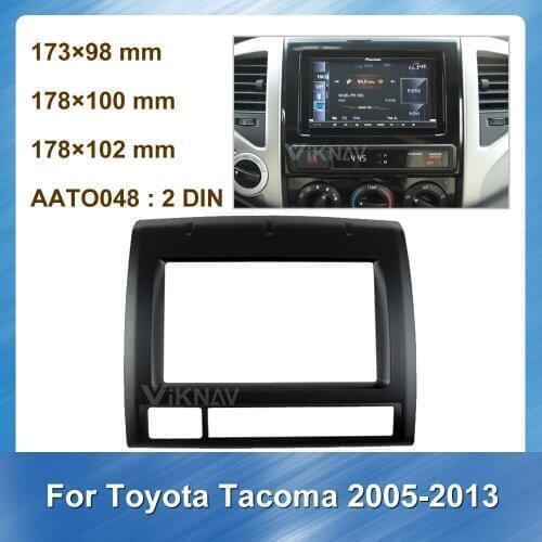 2DIN Car Stereo DVD Radio Fascia for Toyota Tacoma 2005-2013 Audio Player Panel Adapter Frame Dash Mount Installation Kit