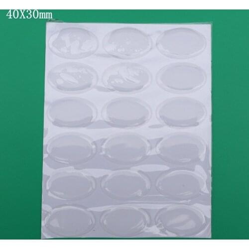 Free shipping: 1000 pcs/lot 40*30mm Oval Clear Epoxy Stickers Domes For DIY Jewelry Home Decorations