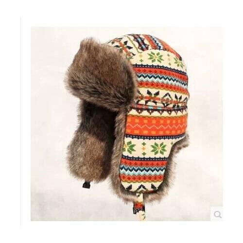 Free shipping Lei fengs cap warm orange ethical wind earmuffs ski cap flying the northeast winter cotton hats for men and women