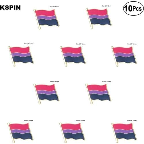 Bisexual pride Flag Lapel Pin Flag badge Brooch Pins Badges 10Pcs a Lot
